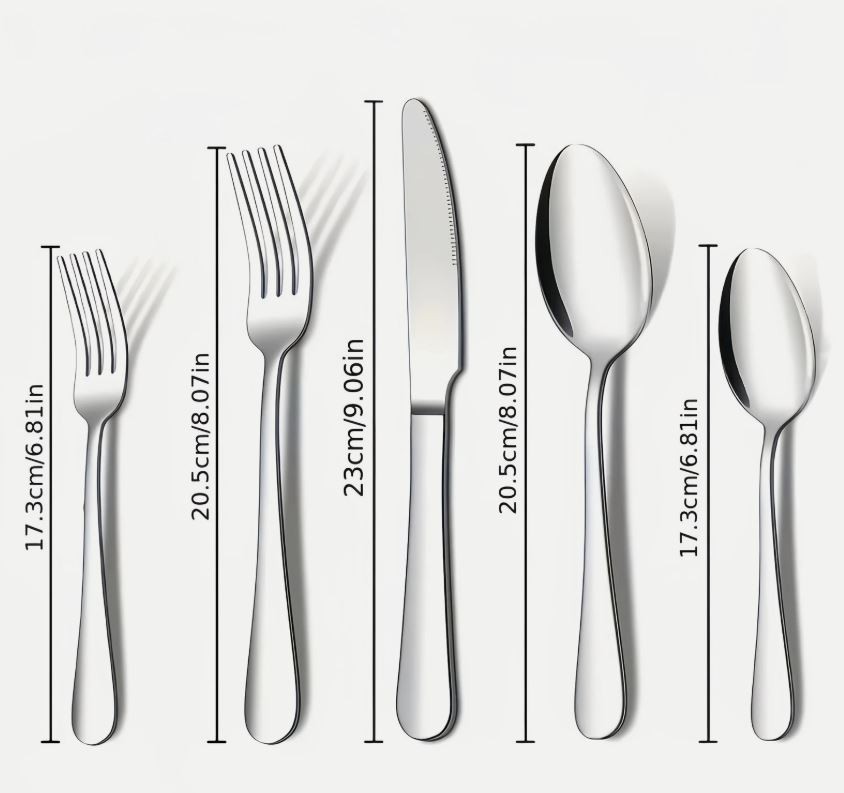 60/20pcs Stainless Steel Silverware Set – Heavy Duty Commercial New