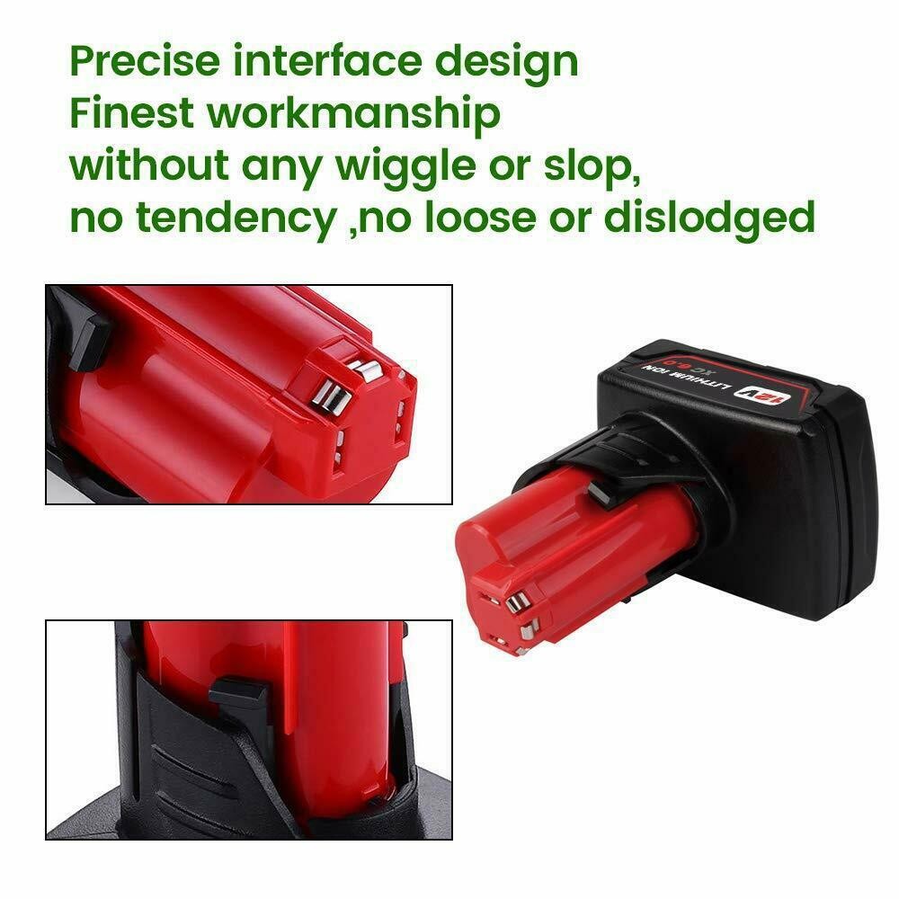 For Milwaukee 48-11-2460 For M12 LITHIUM 8.0Ah Extended Capacity Battery