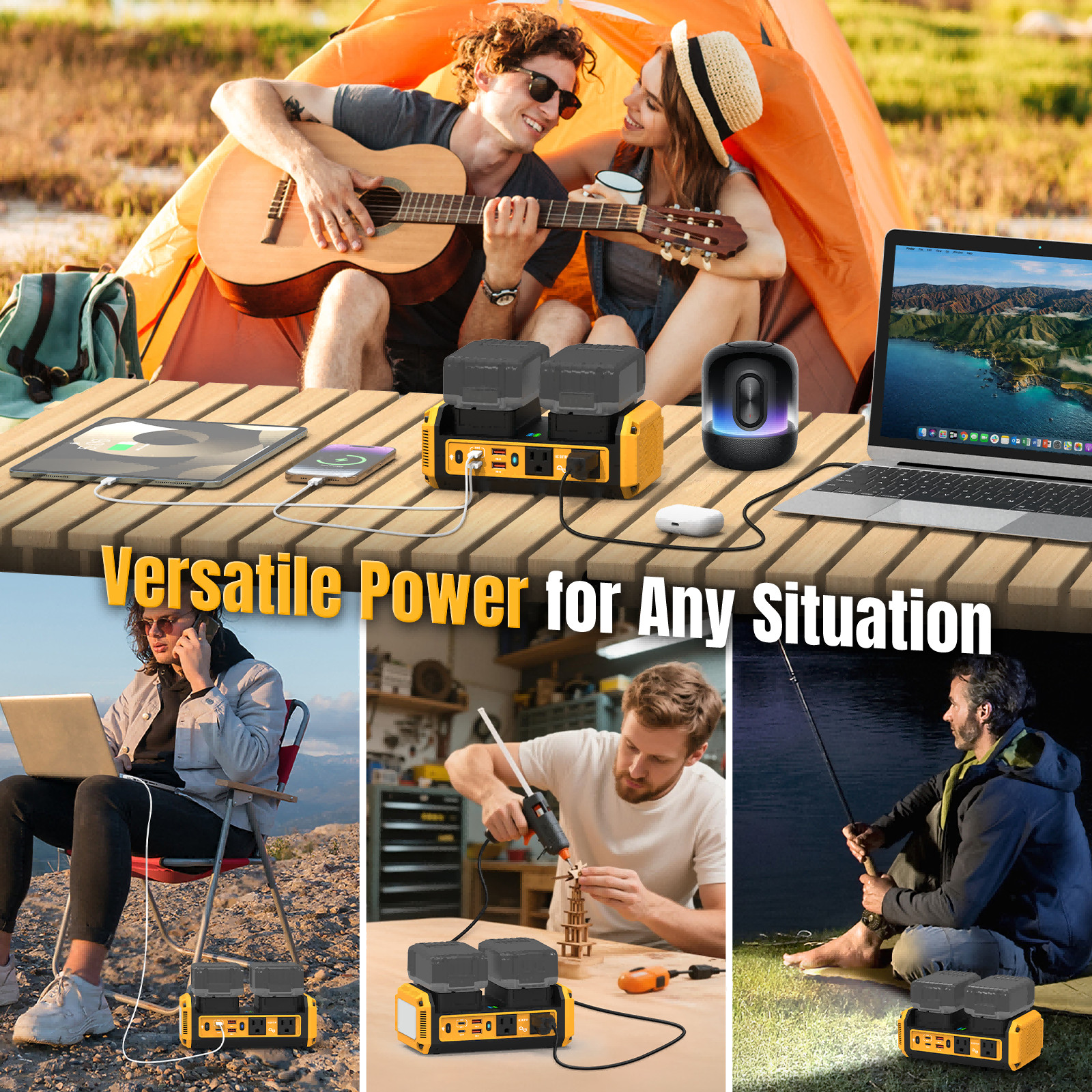 350W Power Inverter Compatible with Dewalt 20V Battery (Battery Not Included)