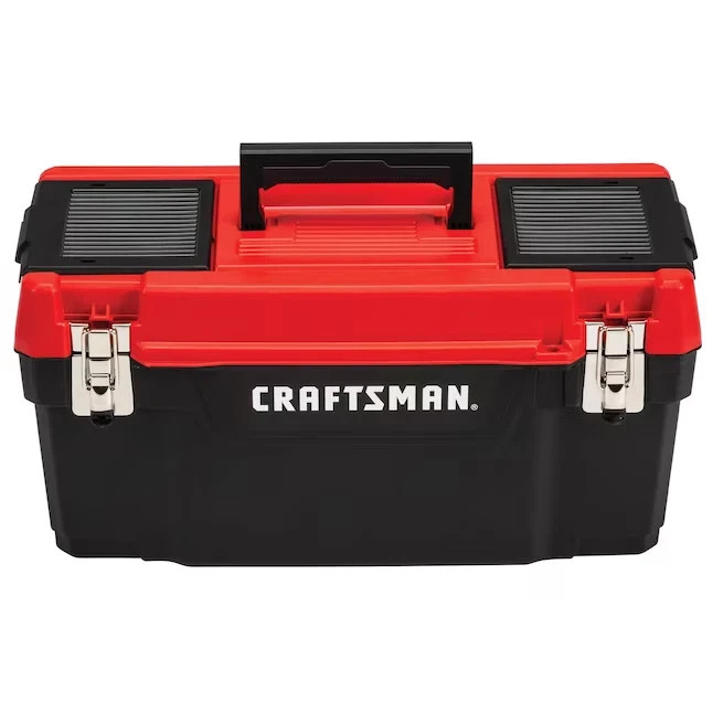 Craftsman 20 In Red Plastic Lockable Tool Box Portable Storage Organizer Tray
