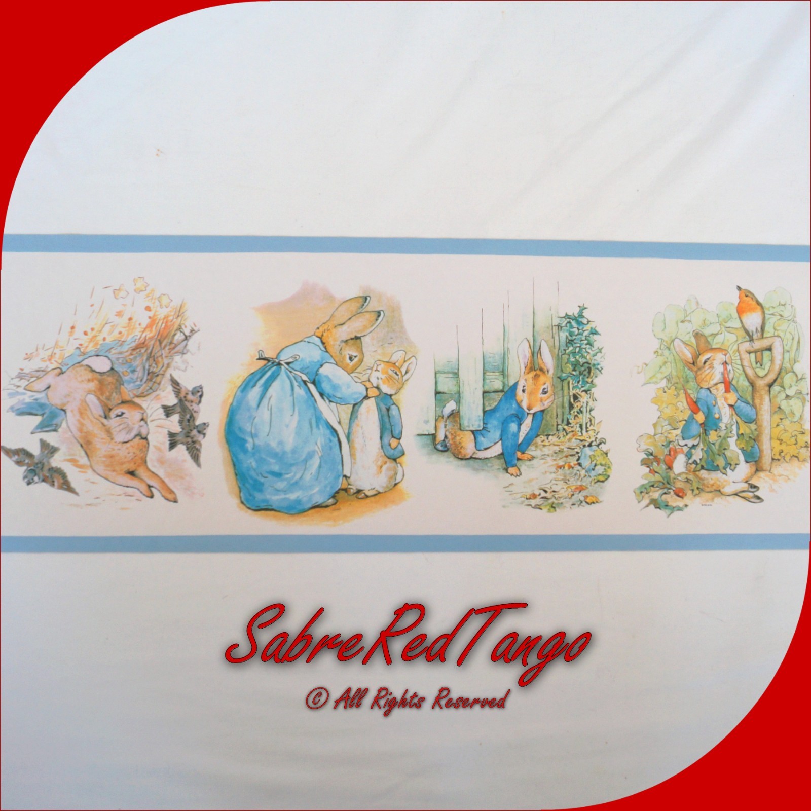 NOS VINTAGE 90S BEATRIX POTTER PETER RABBIT BORDER BPC13020W