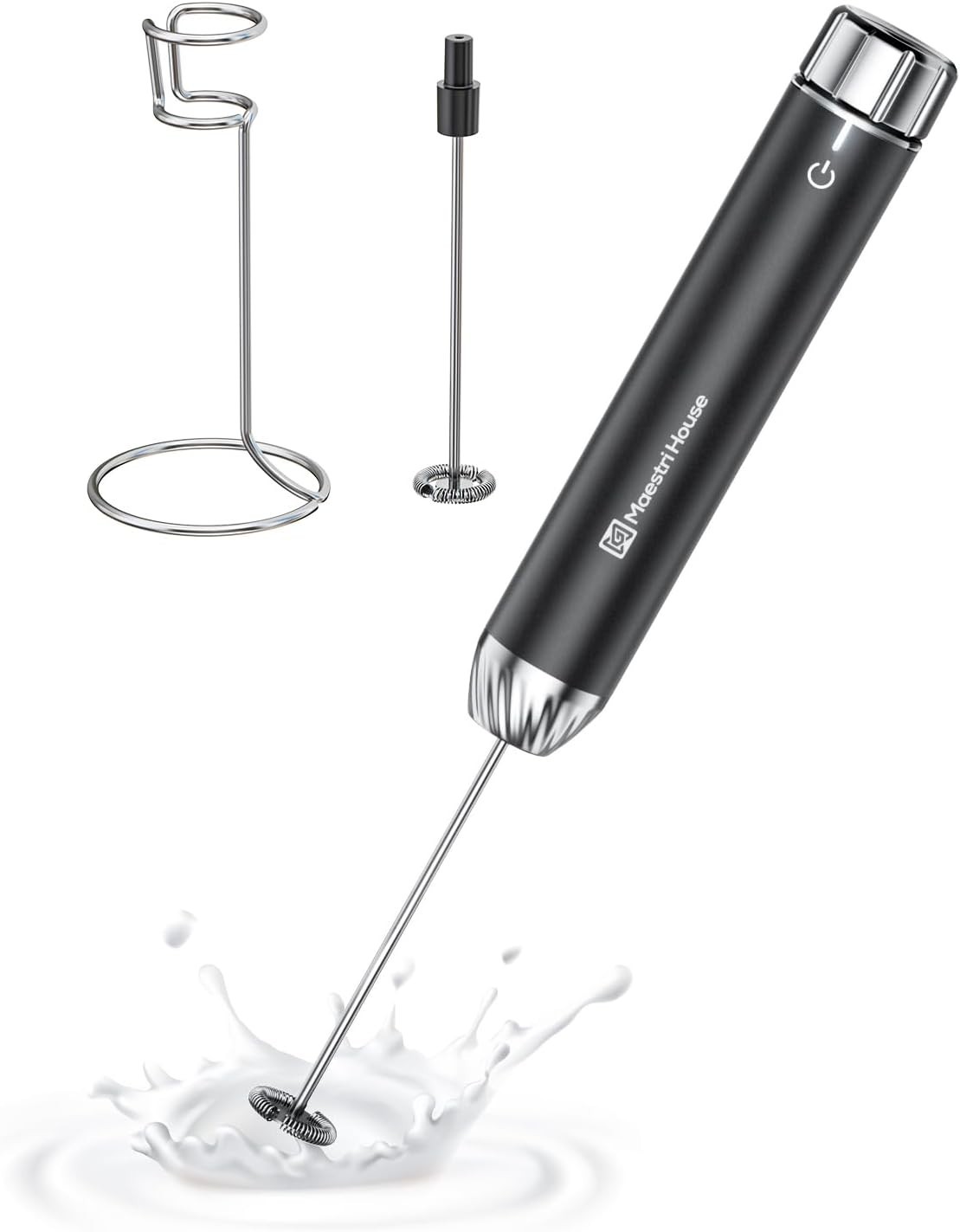Rechargeable Milk Frother with Stepless Speed Control, LunaFro Max Handheld E…