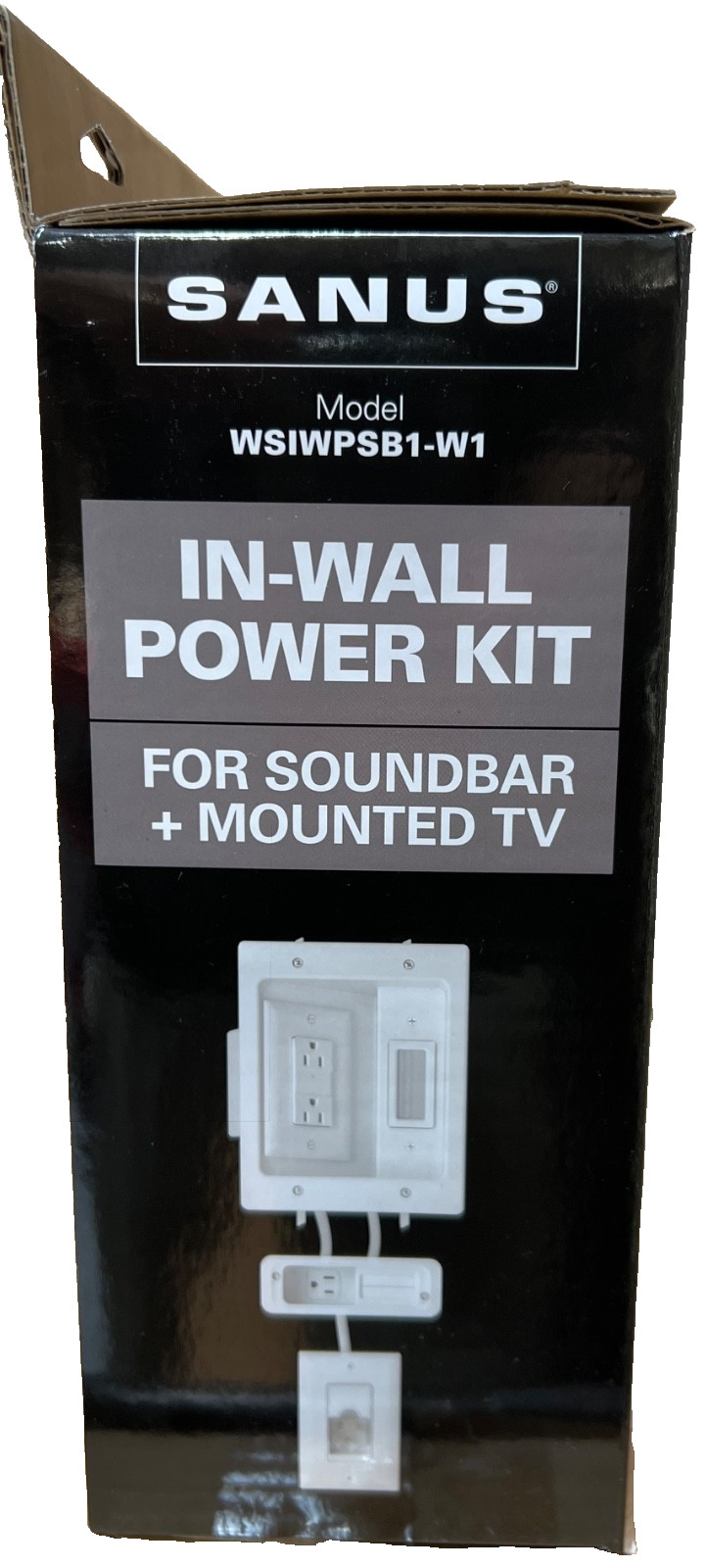 Sanus WSIWPSB1-W1, IN-Wall Power Kit for Soundbar and Mounted TV – White – New!