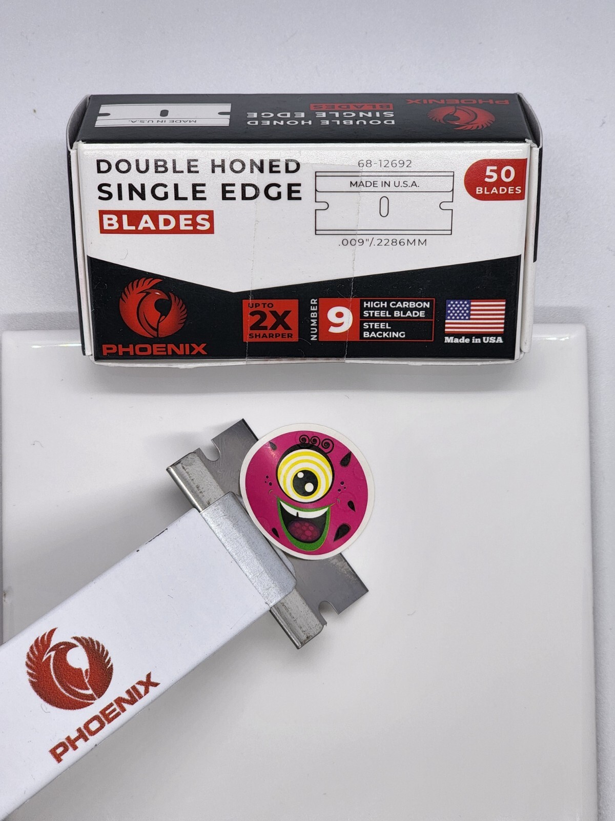 Phoenix – 50 Extra Sharp Single Edge Razor Blades – Made In USA – Double Honed