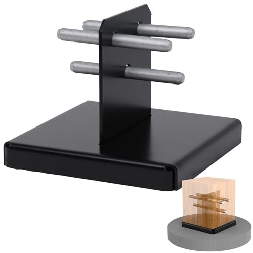 Concealed Post Base for Lumber (Fits 7.5×7.5in) – Pack Black Brackets: 1 8×8 2
