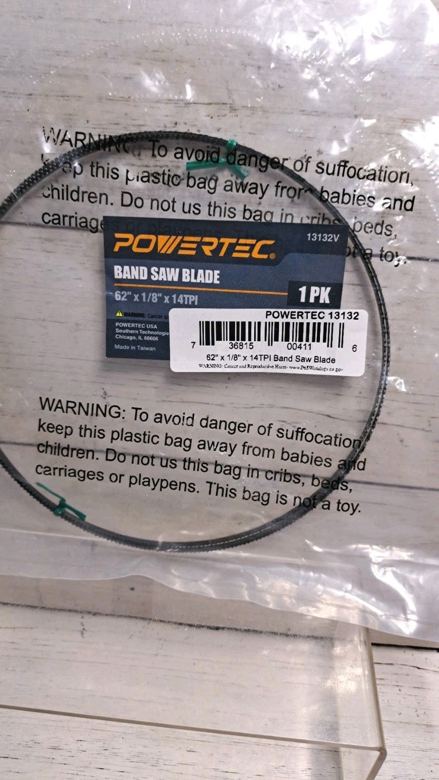 POWERTEC 62 Inch Bandsaw Blades, 1/8″ X 14 TPI Band Saw Blades for WEN, Ryobi, G