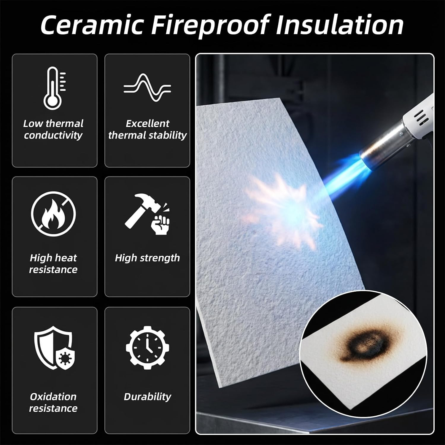 4 Piece High Temperature Gasket Paper Material 7″X10″X1/8″ Thick Ceramic Fiber G