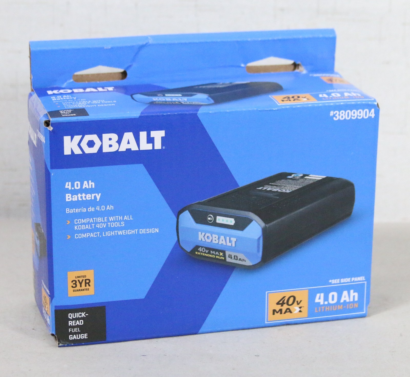 BRAND NEW Kobalt 40V Max 4.0Ah Lithium-Ion Battery Model 3809904 Black