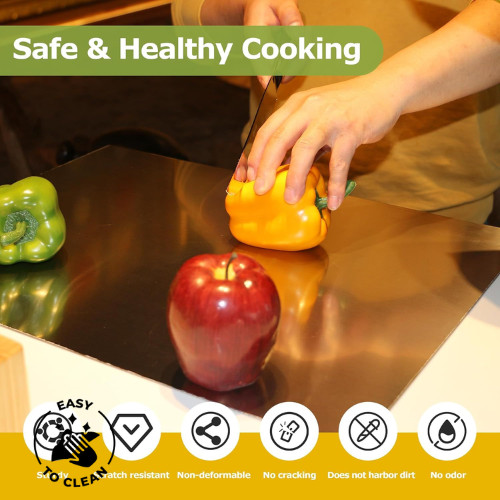 Stainless Steel Cutting Board with Lip for Kitchen Chopping Boards for Counterto