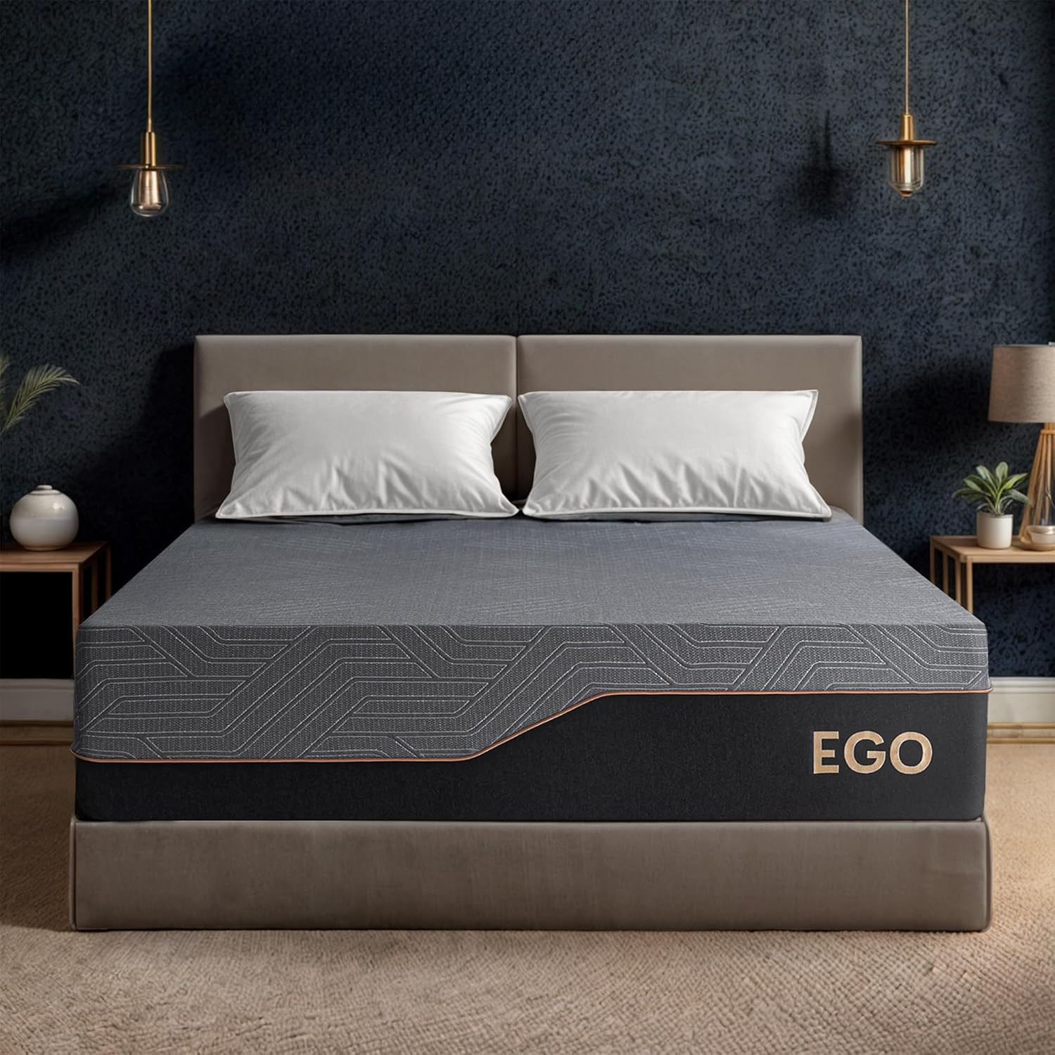 EGOHOME 14″ King Copper Gel Memory Foam Mattress – Pain Relief & CertiPUR-US