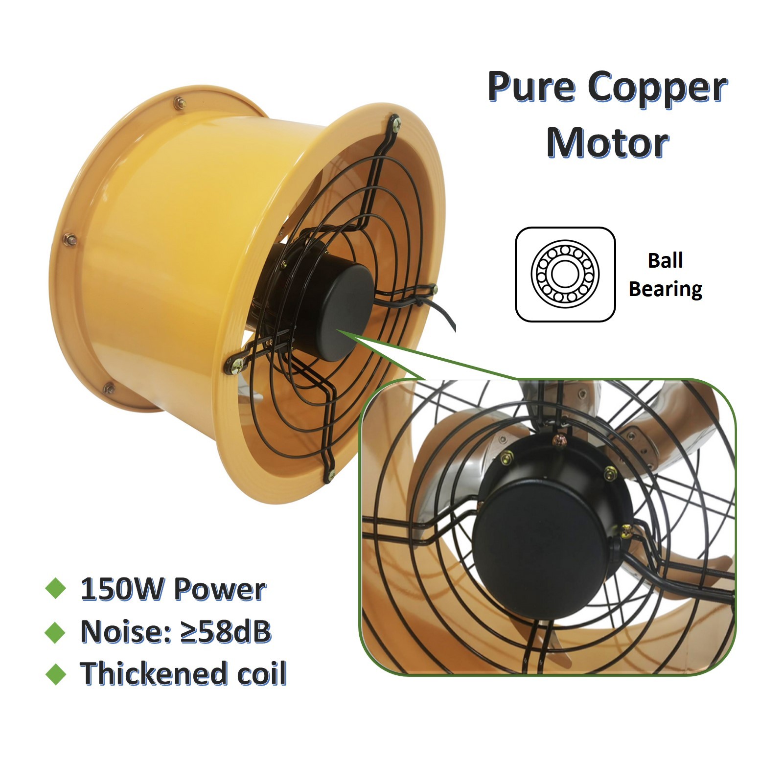 Explosion Proof Fan Utility Blower Fan 12In Axial Fan Extractor Exhaust Fan 220V