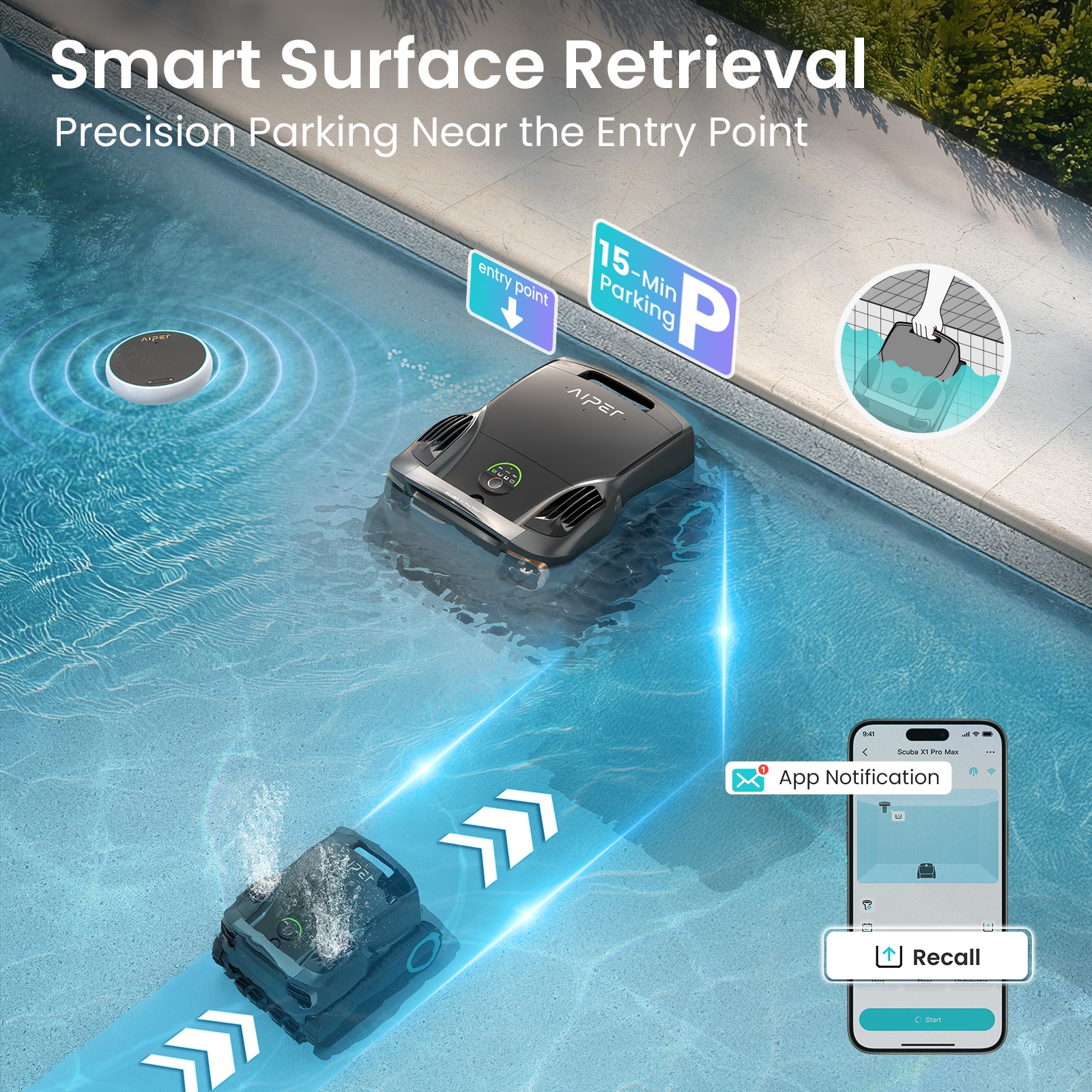 Aiper Scuba X1 Pro Max Pool Robot Vacuum, for All Inground Pools