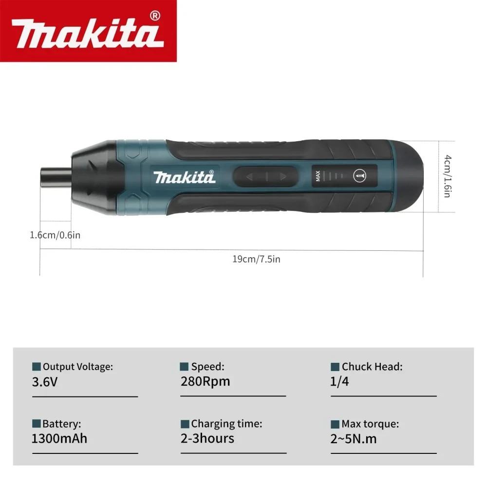Makita Cordless Electric Screwdriver 1300mah Rechargeable Adjustment Power