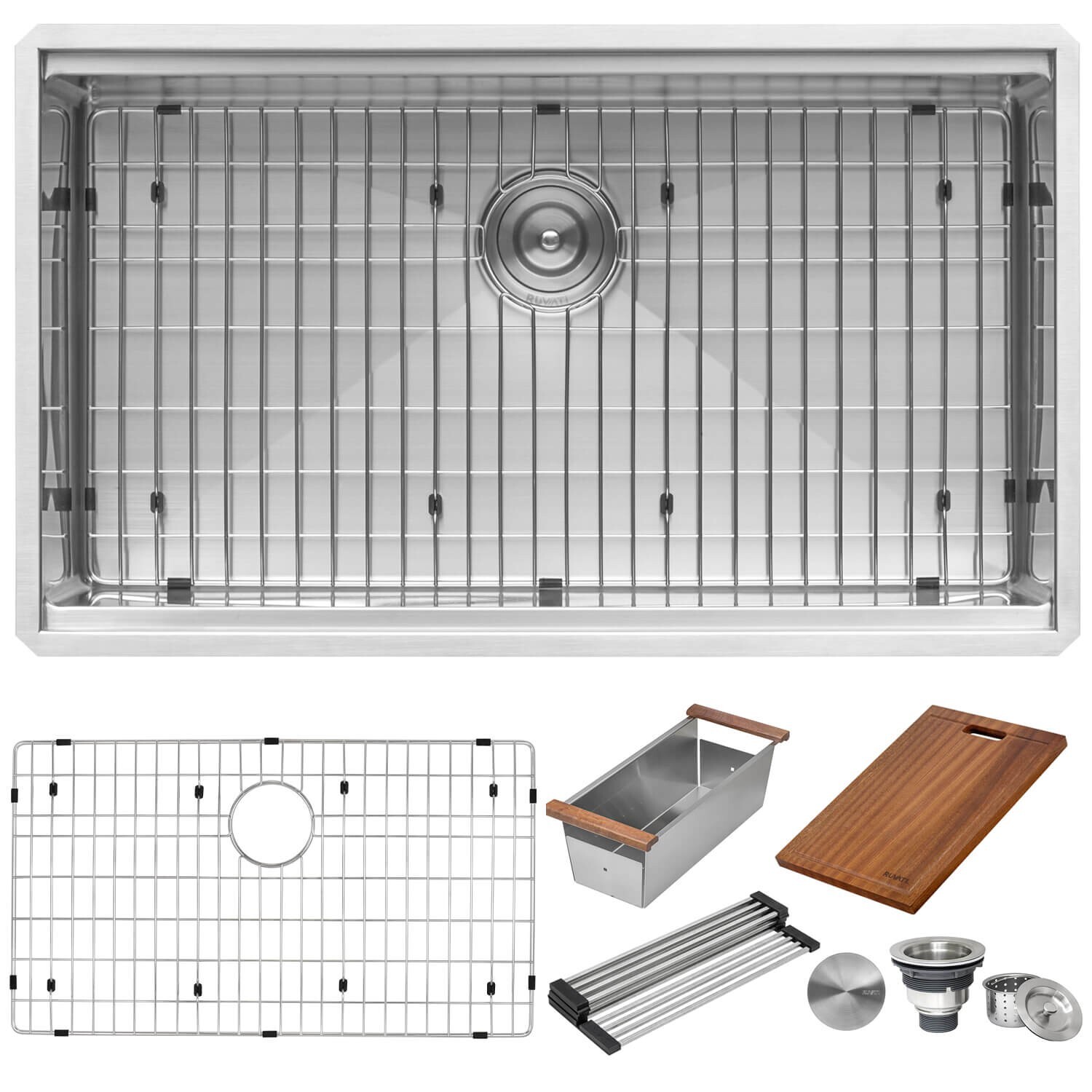 Ruvati 33″ Workstation Ledge Rounded Corners Undermount Sink – RVH8303
