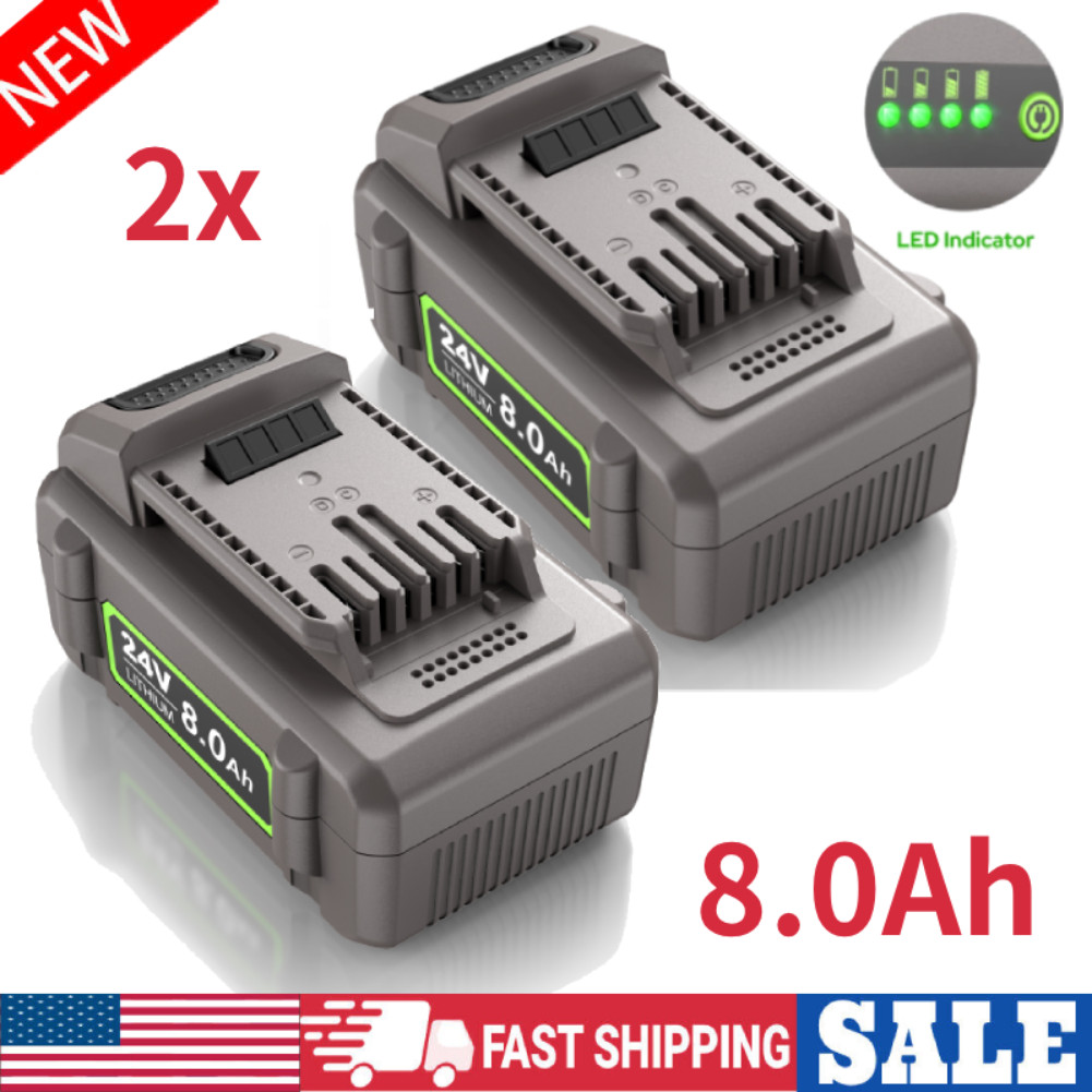 2X 8.0Ah Li-Ion Battery Replacement for FLEX 24V FX0221-1 FX0331-1 FX0341-1 New