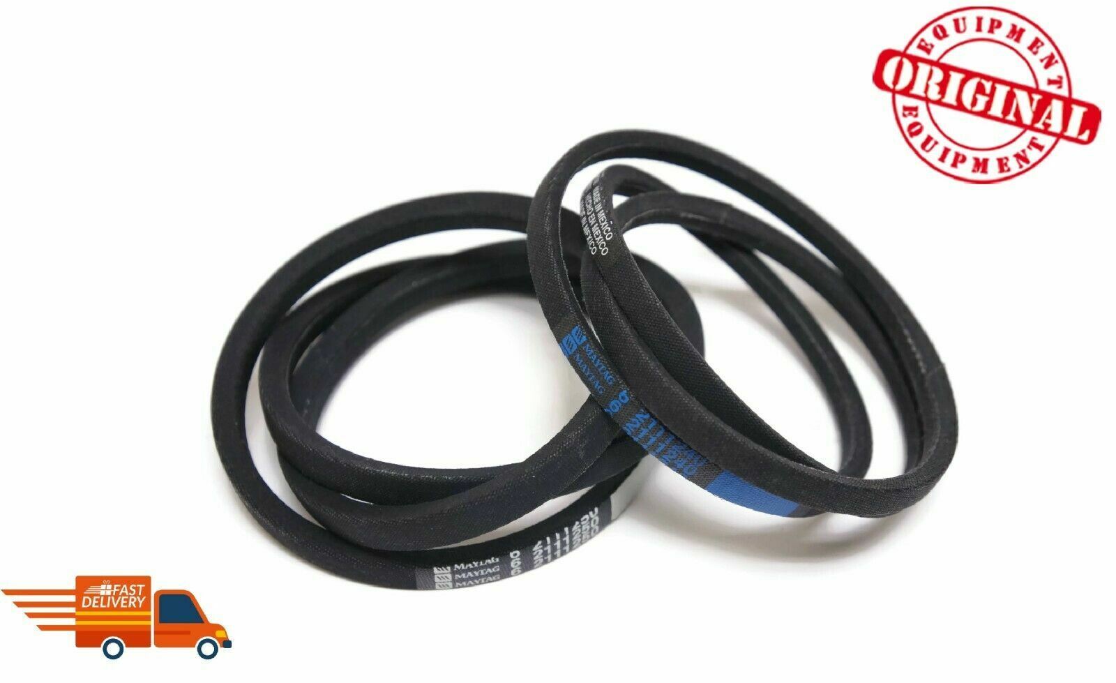 New OEM 12112425 Maytag Washer DRIVE & PUMP Belts Set Washer Belt Set Genuine