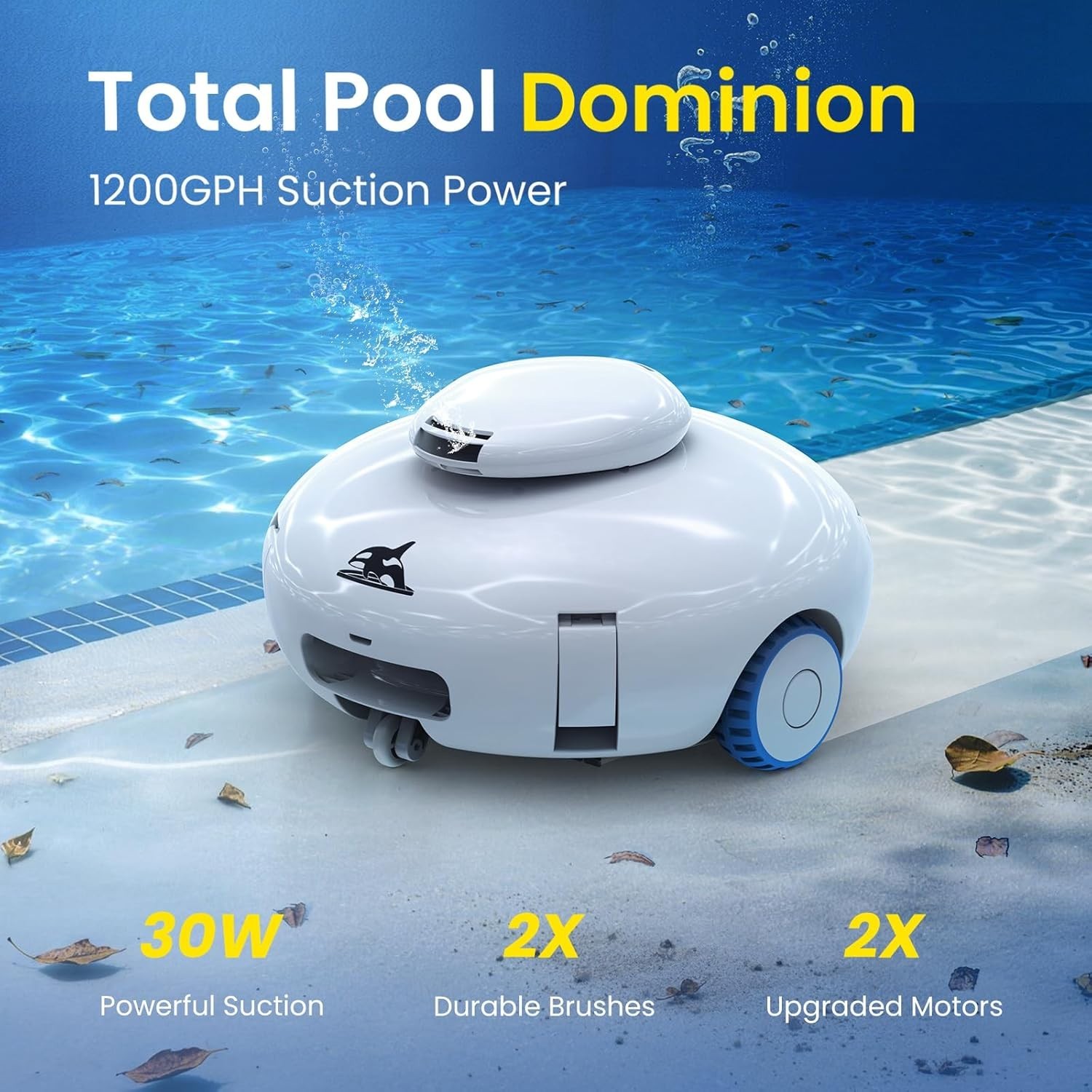 New K2 Cordless Robotic Pool Cleaner 120Min Runtime Suction Pool Vacuum