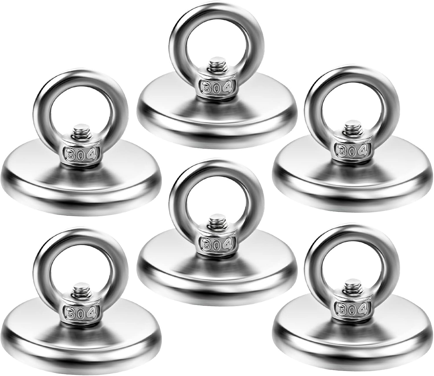 Strong Magnetic Hooks 6 Pack, 100 Lbs (45 KG) Pulling Force Rare Earth Neodymium