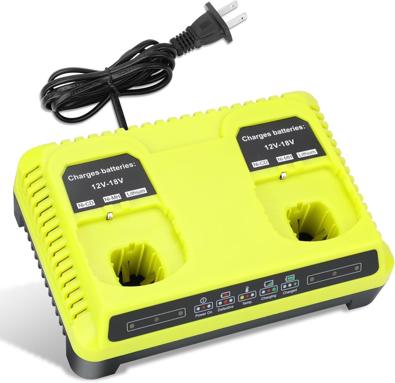 Dual Port Charger For RYOBI P108 18V 18 Volt One Plus High Capacity Lithium-ion