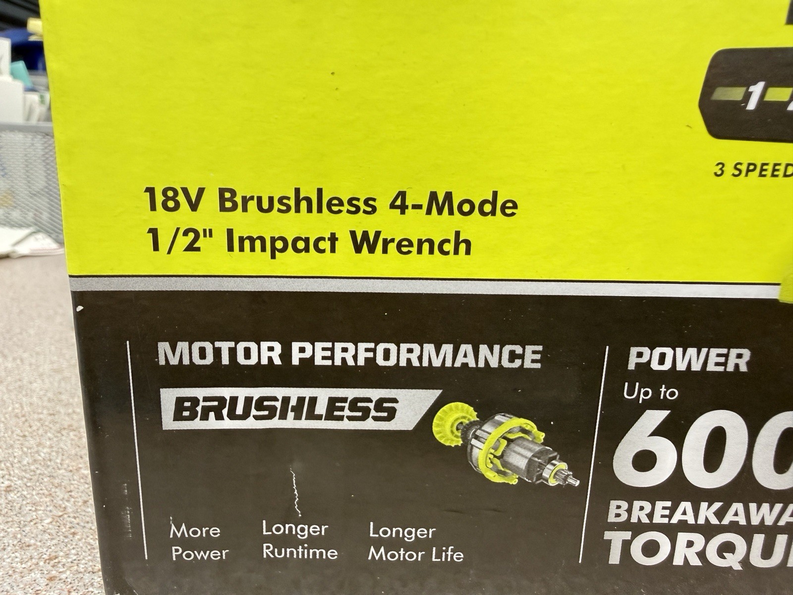 Ryobi P262 ONE+ HP 18V Brushless 4-Mode 1/2 in. Impact Wrench Bare Tool New