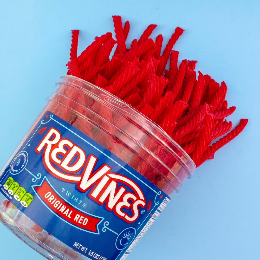 Red Vines Twists Original Red Candy, 3.5lbs Party Size Jar