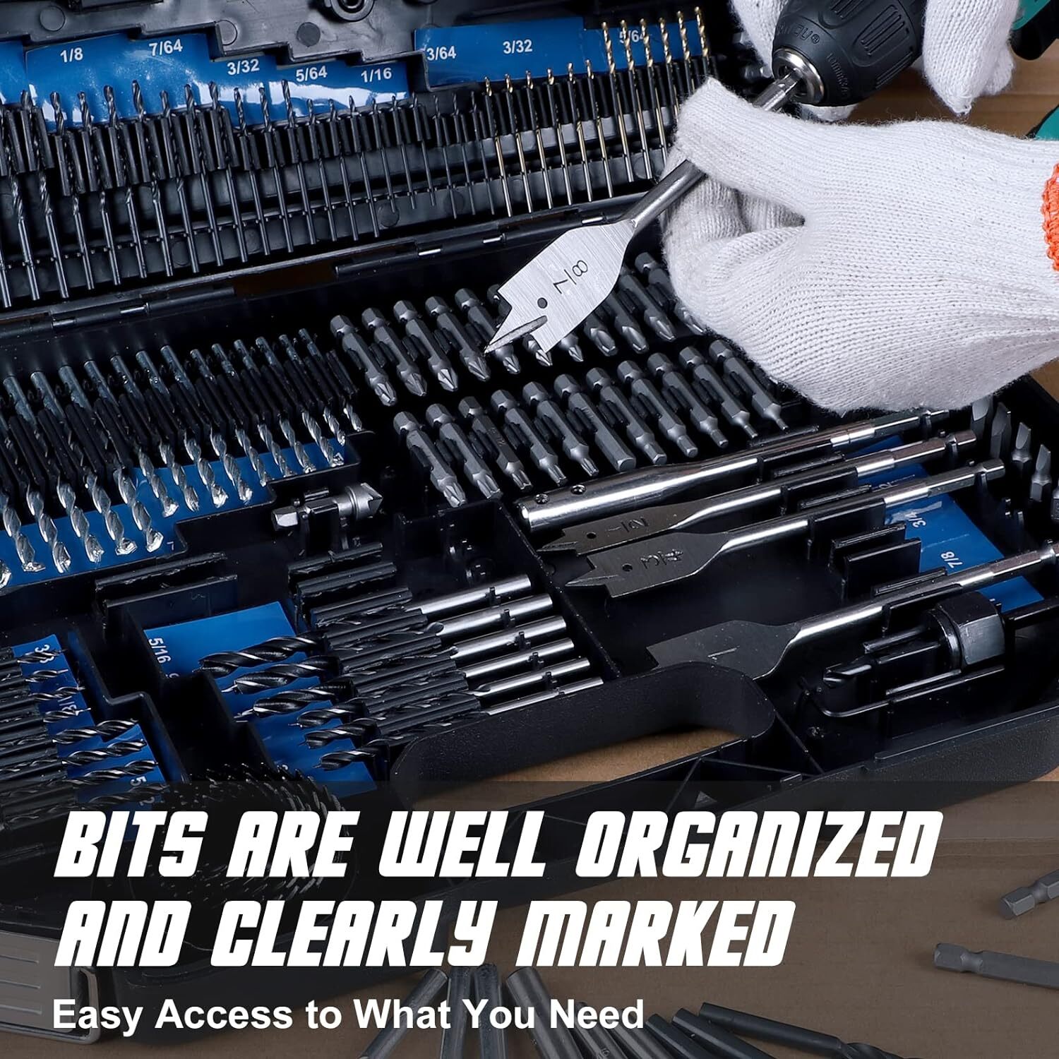 Drill Bit Set, 246 Pcs for Cordless Drill, Drill Driver Bit Set for Wood, Metal,