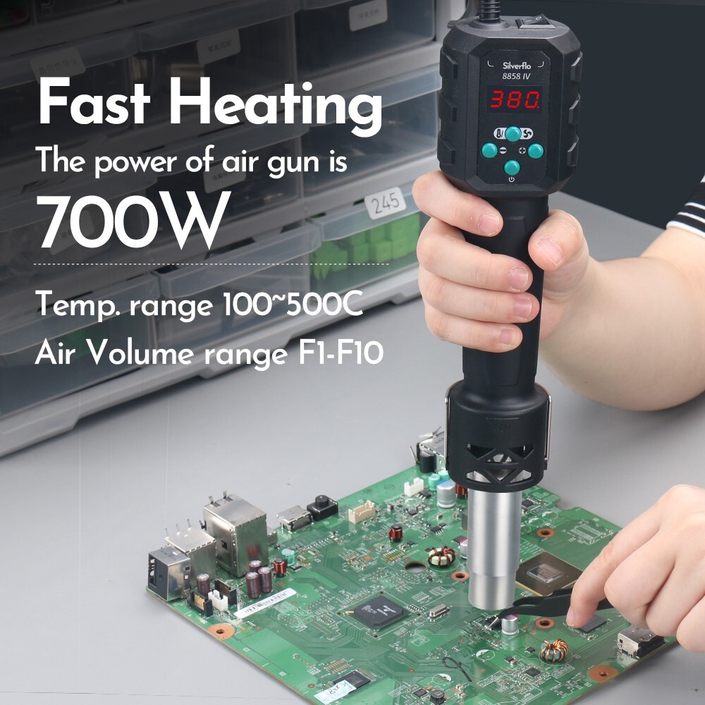 700W Hot Air Gun with Adjustable Temp, Mini Portable Heat Gun & Rework Station