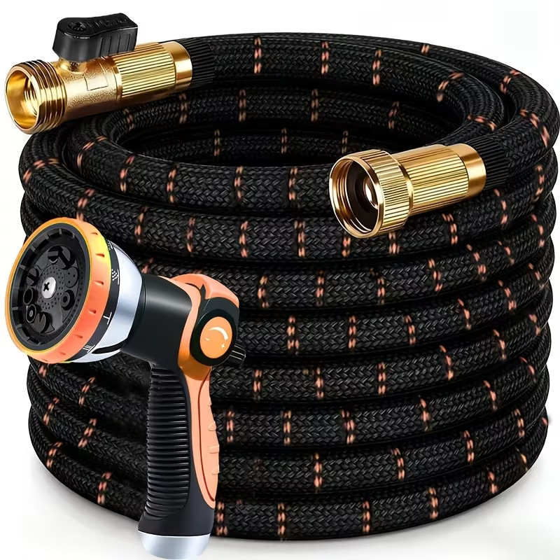 LOVFEN Garden Hose Flexible Water Hose Pipe 10 Pattern Spray Nozzle Kink Free