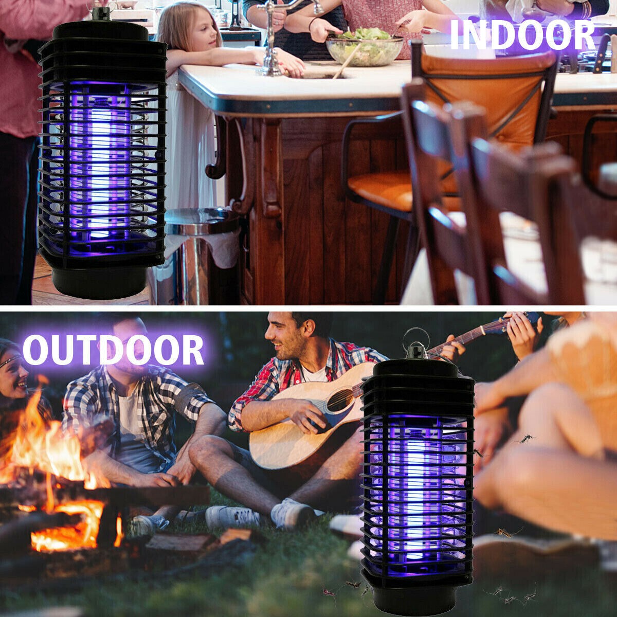 1~4PCS Electric Mosquito Insect Zapper Fly Bug Killer Trap LED Lamp Pest Control