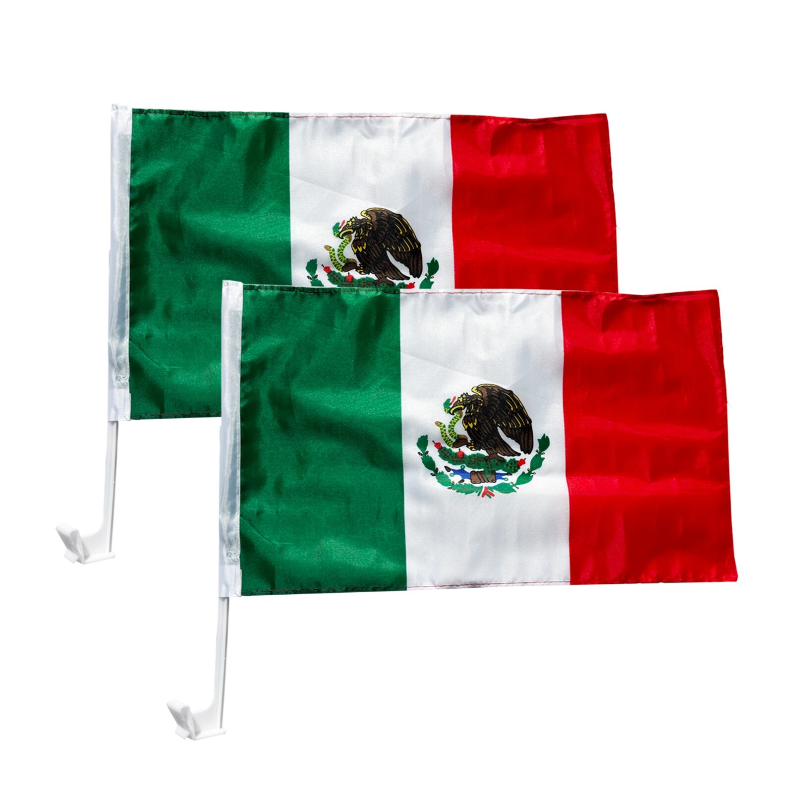 2 PACK MEXICO CAR AUTO DEALER SUPPLIES Window Clip On Flags Sale Flag