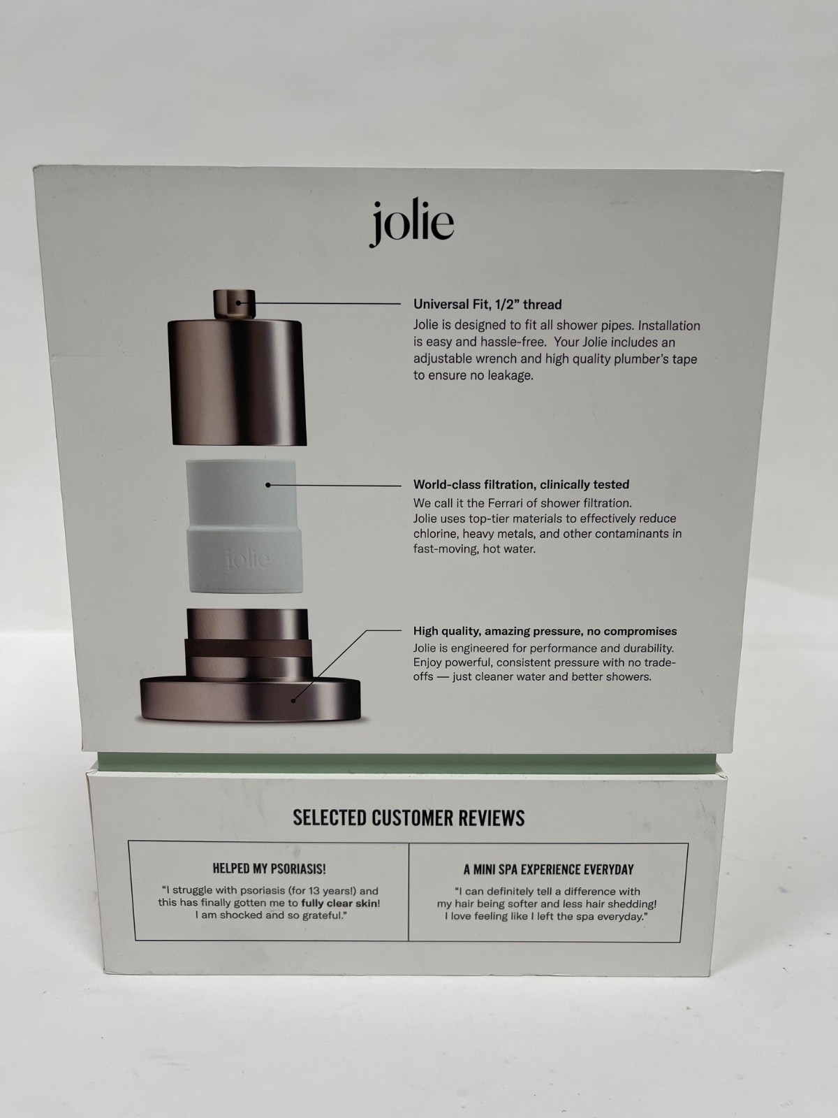 Jolie Filtered Showerhead Annual Pack w/4 Total Filter Refills Brushed Steel New