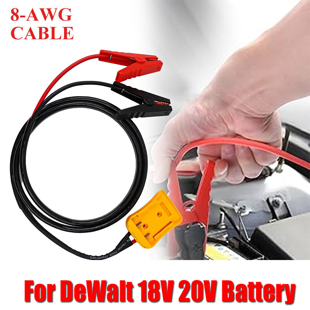 5.9FT Jump Starter 8AWG Jumper Cables Charger Adapter for Dewalt 18V 20V Battery