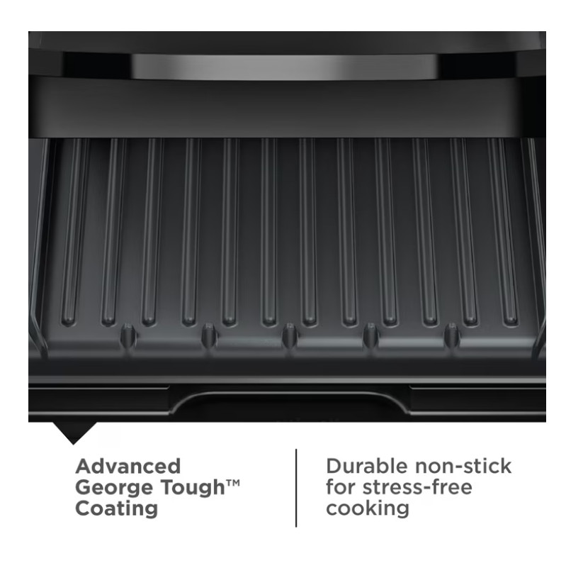 George Foreman 4‑Serving Electric Grill & Panini Press, Easy‑Clean Removable Dis