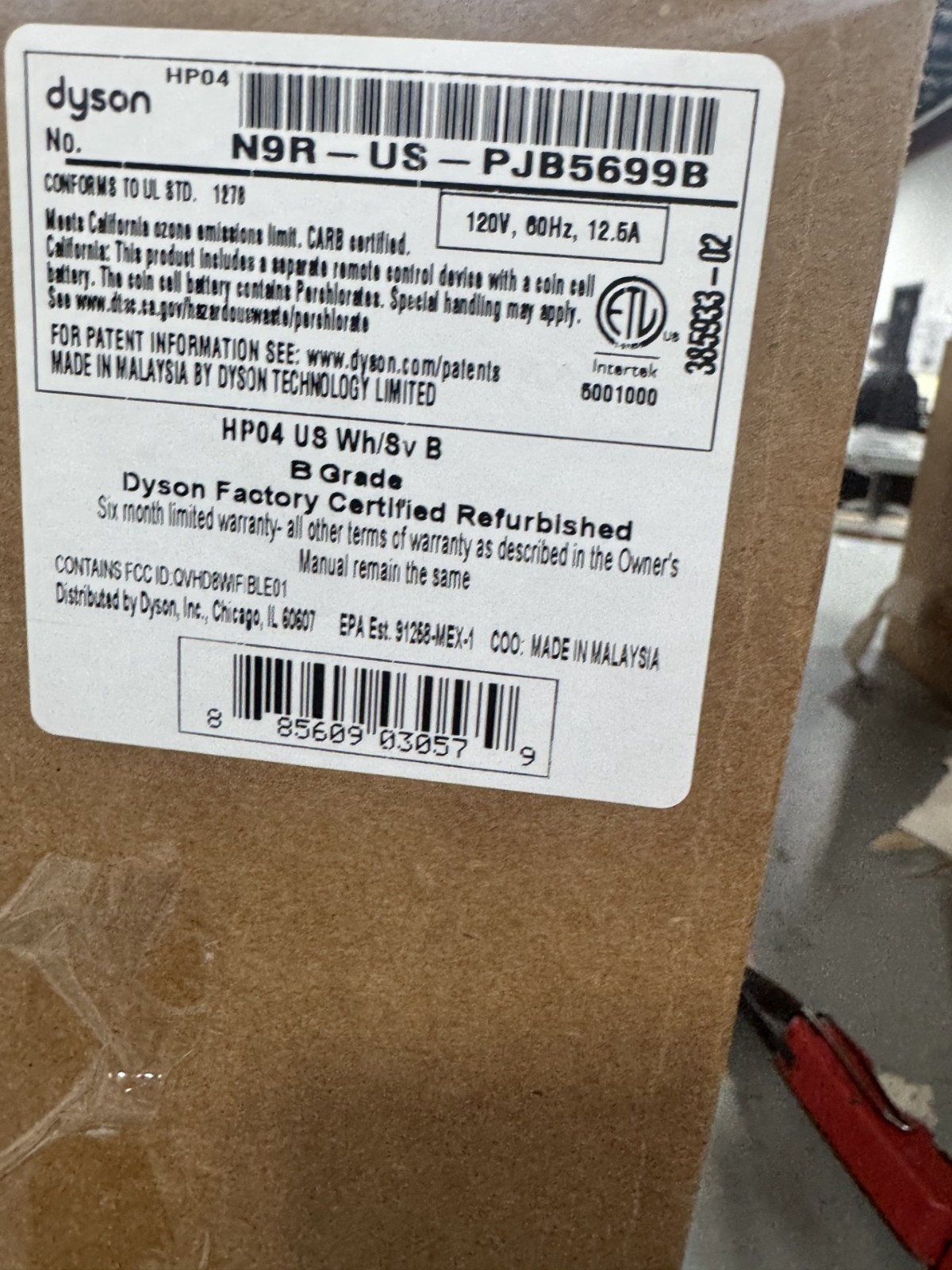 Refurbished – Dyson Purifier Hot+Cool HP04 Air Purifier, Heater, and Fan, Large
