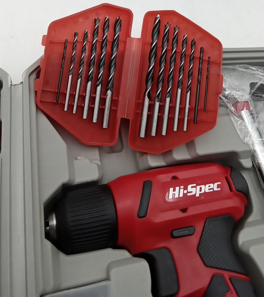 Hi-Spec Drill Set 58Pc Red Tool Set 8V USB Electric Drill Driver DT30336