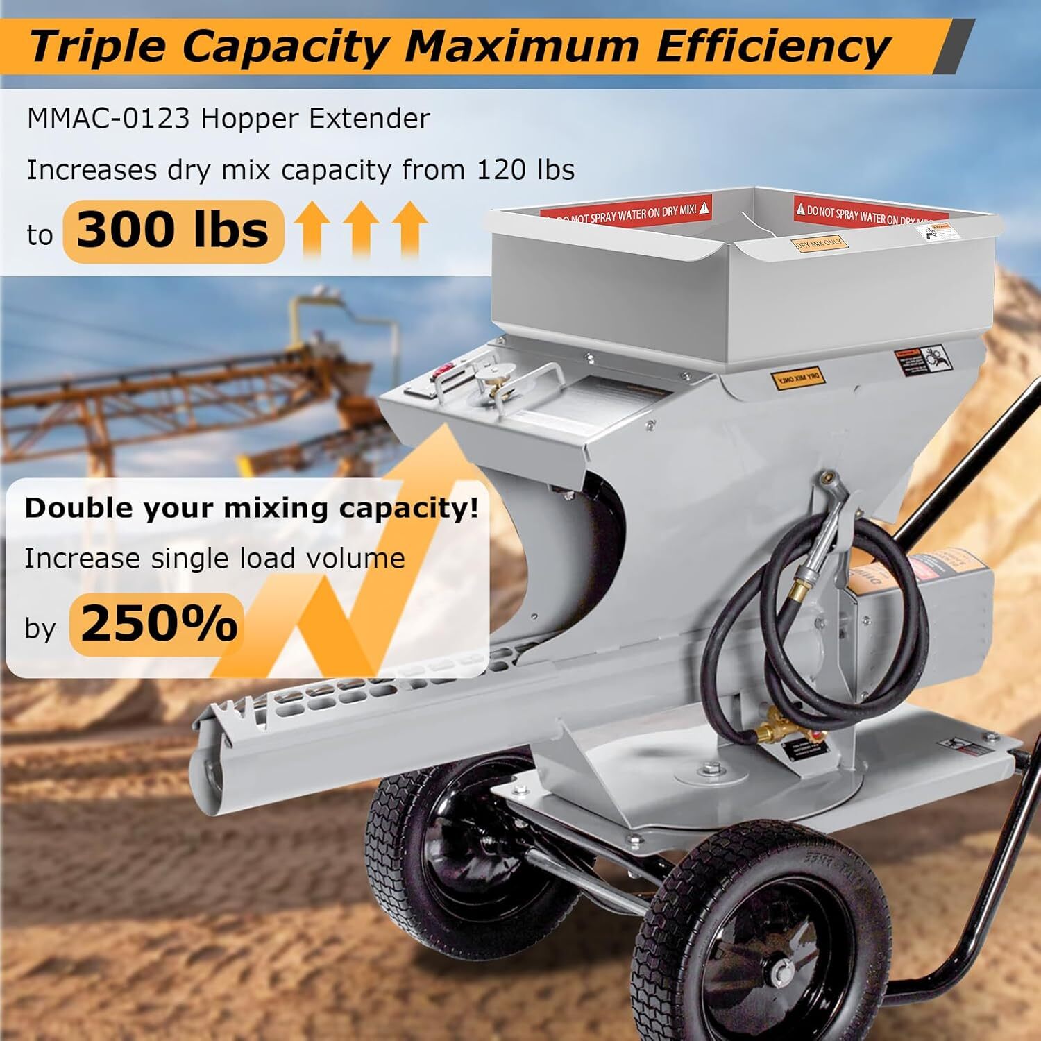 MMAC-0123 Hopper Extension, Compatible with Mud Mixer MMXR-3221