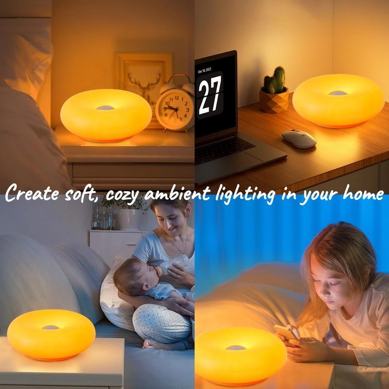 Donut Lamp, Rechargeable Suitable for Bedside/Desk/Wall, Aesthetic Decor & Gift