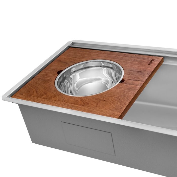 Ruvati 45″ Workstation Two-Tiered Undermount Kitchen Sink- RVH6333ST