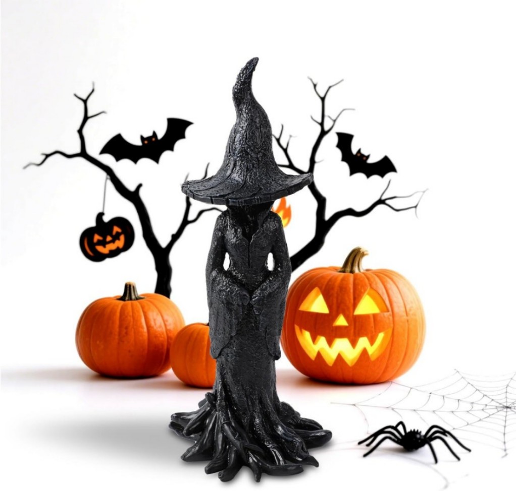 1 Pack Cracker Barrel Tree Witch Statue 2025 30 cm Halloween Decor – New in Box
