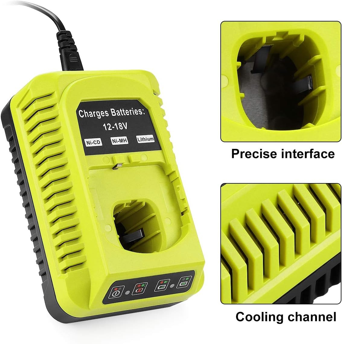 P117 Charger For Ryobi P108 P107 P106 18V High Capacity 18Volt Lithium Battery