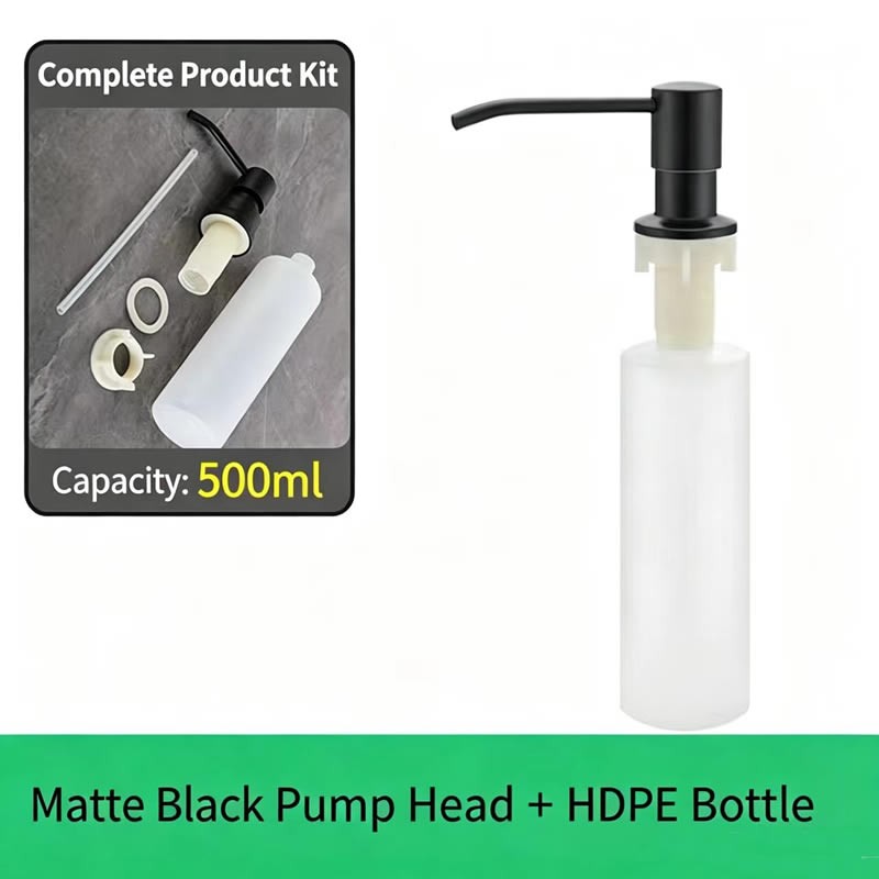 Stainless Steel 360° Sink Soap Dispenser Kitchen Hands Liquid Pump Bottle Tube