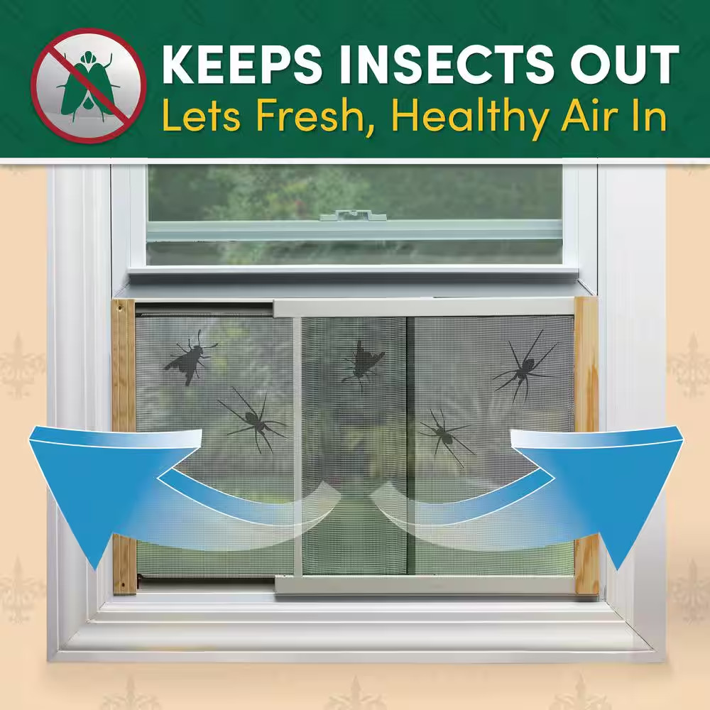 21 – 37 In. W X 18 In. H Clear Wood Frame Adjustable Window Screen