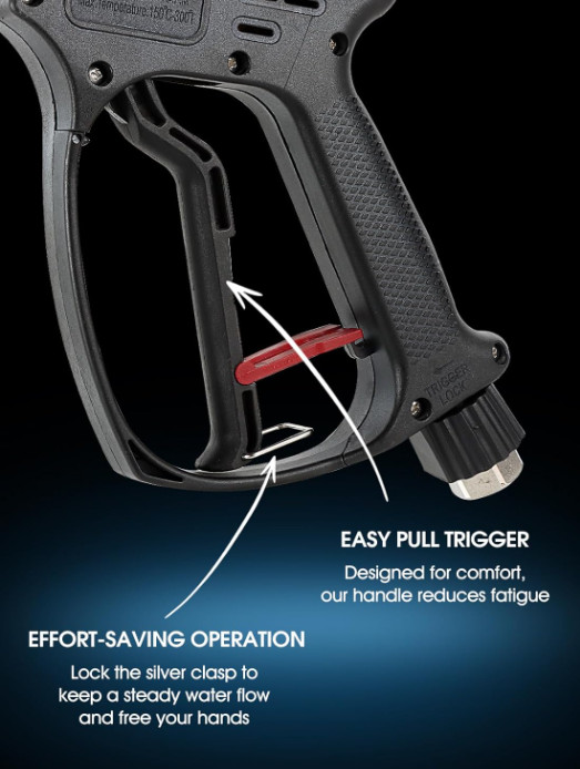 Kit Pistola Hidrolimpiadora 5000 PSI con Conector Giratorio y 5 Boquillas