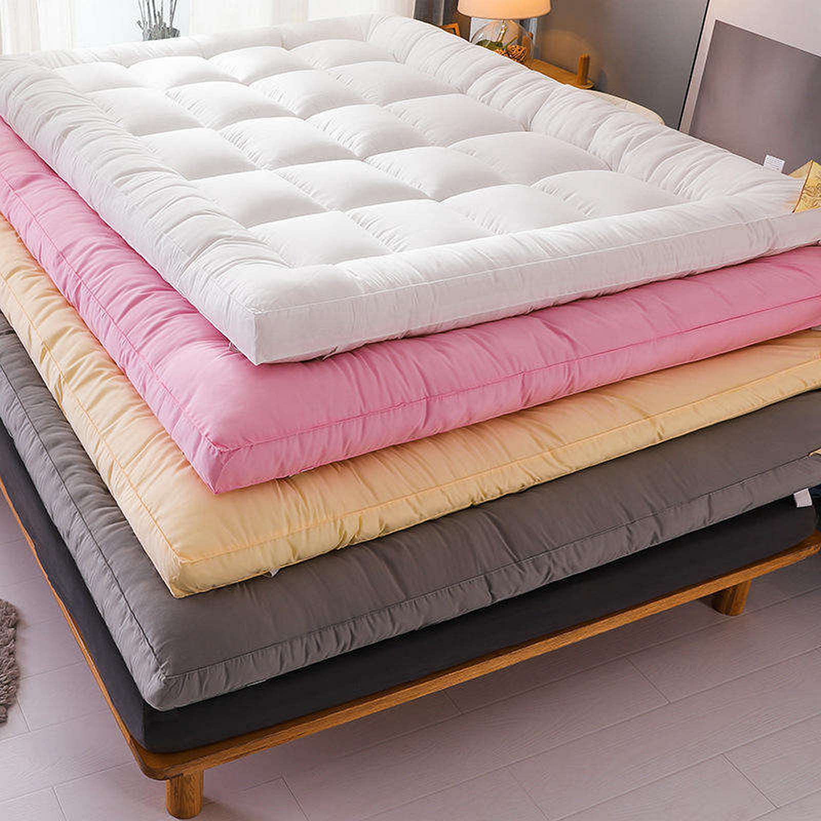 Soft Thick Mattress Pad Topper Quilted Fitted Mattress Protector Foldable Pad