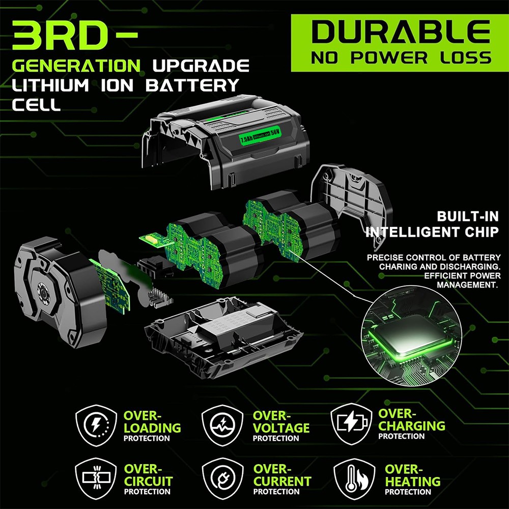 7.5Ah 56V Lithium-ion Battery For EGO BA5600T BA4200T BA2800 BA1400T CH2100 NEW