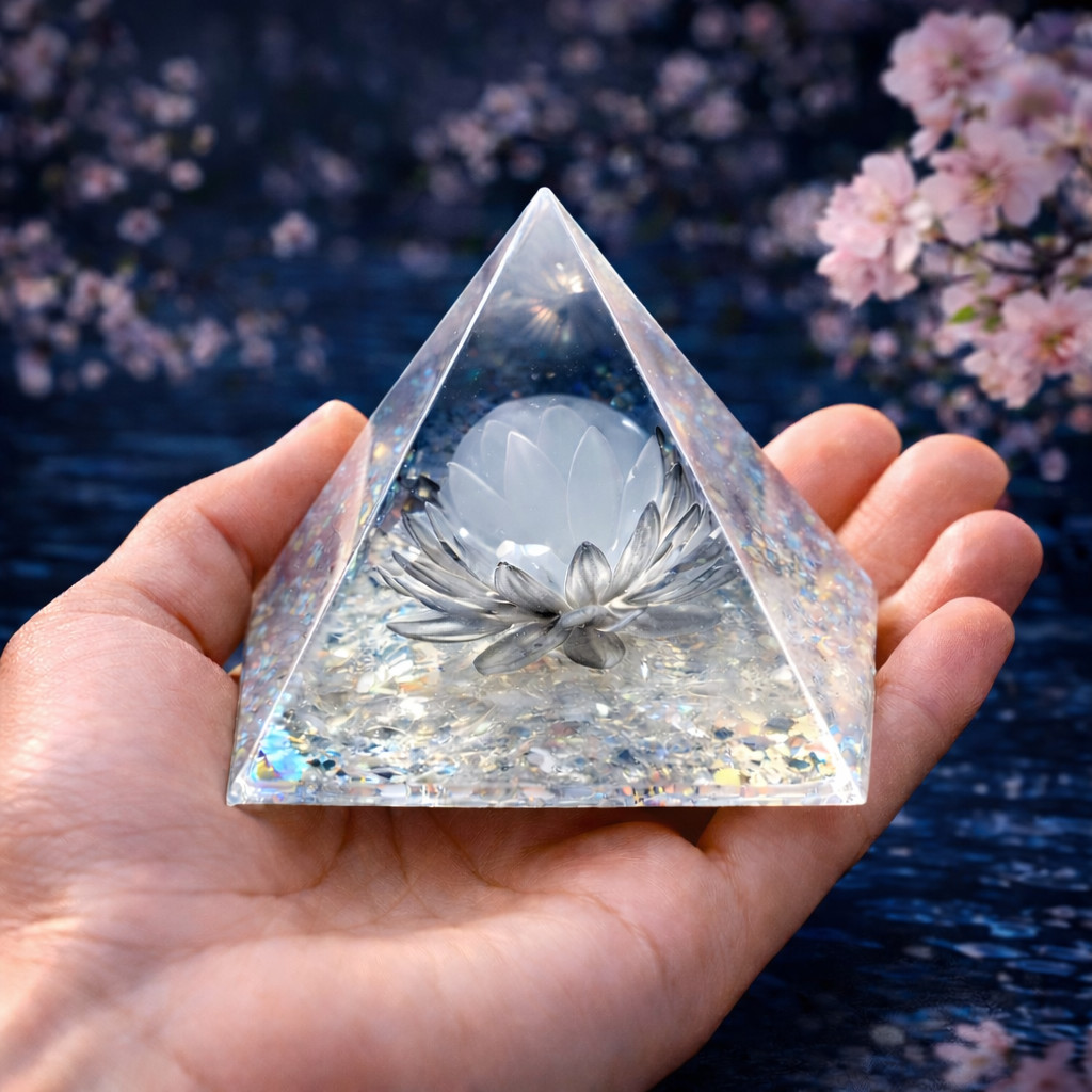 Resin Pyramid Desk Display – 5cm Decorative Pyramid