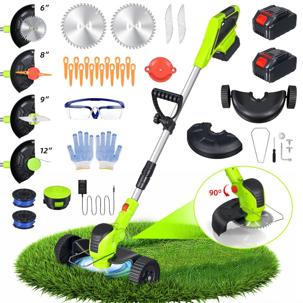 3-in-1 21V Cordless Lawn Mower Trimmer & Edger Yard Weeder for Yard Garden Lawn
