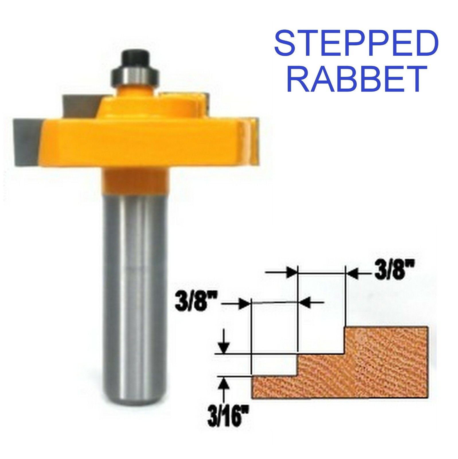 1 PC 1/2″ SH Picture Frame Stepped Rabbet Molding Router Bit S