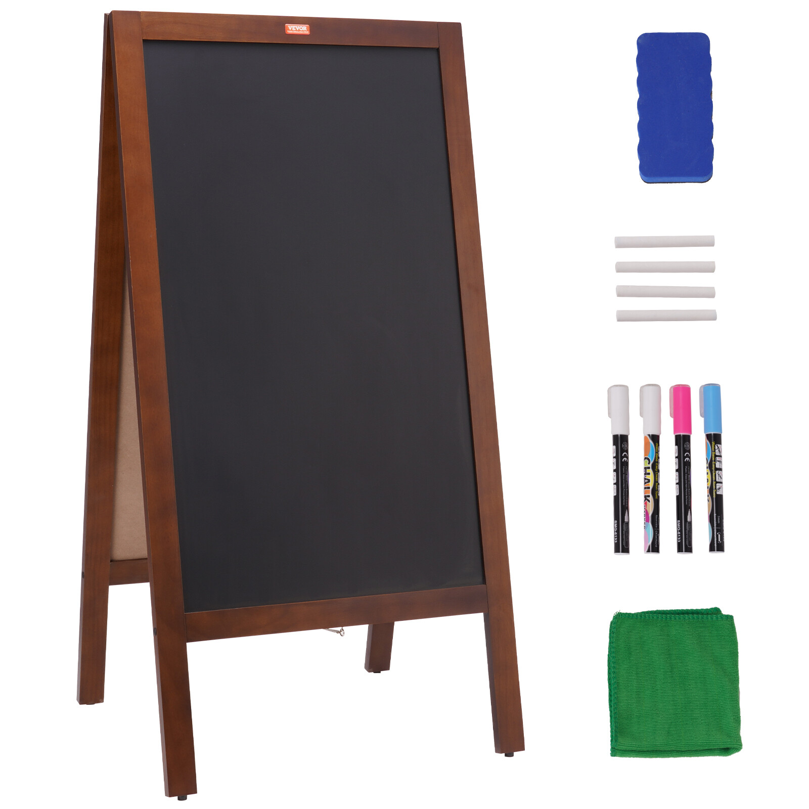 VEVOR 40″ Double Sided Wood A-Frame Sidewalk Chalkboard Menu Display Easel Signs