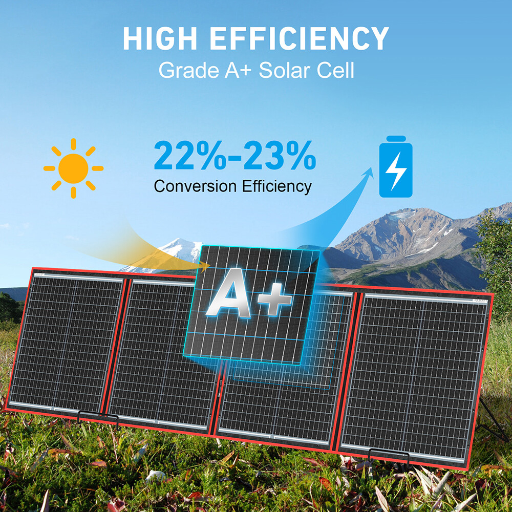 Dokio 160W Portable Foldable Solar Panel Kit For Solar Generator/Car Battery